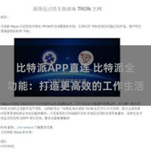 比特派APP直连 比特派全功能：打造更高效的工作生活