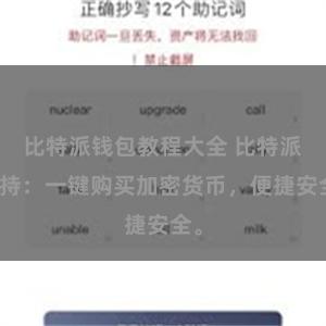 比特派钱包教程大全 比特派支持：一键购买加密货币，便捷安全。